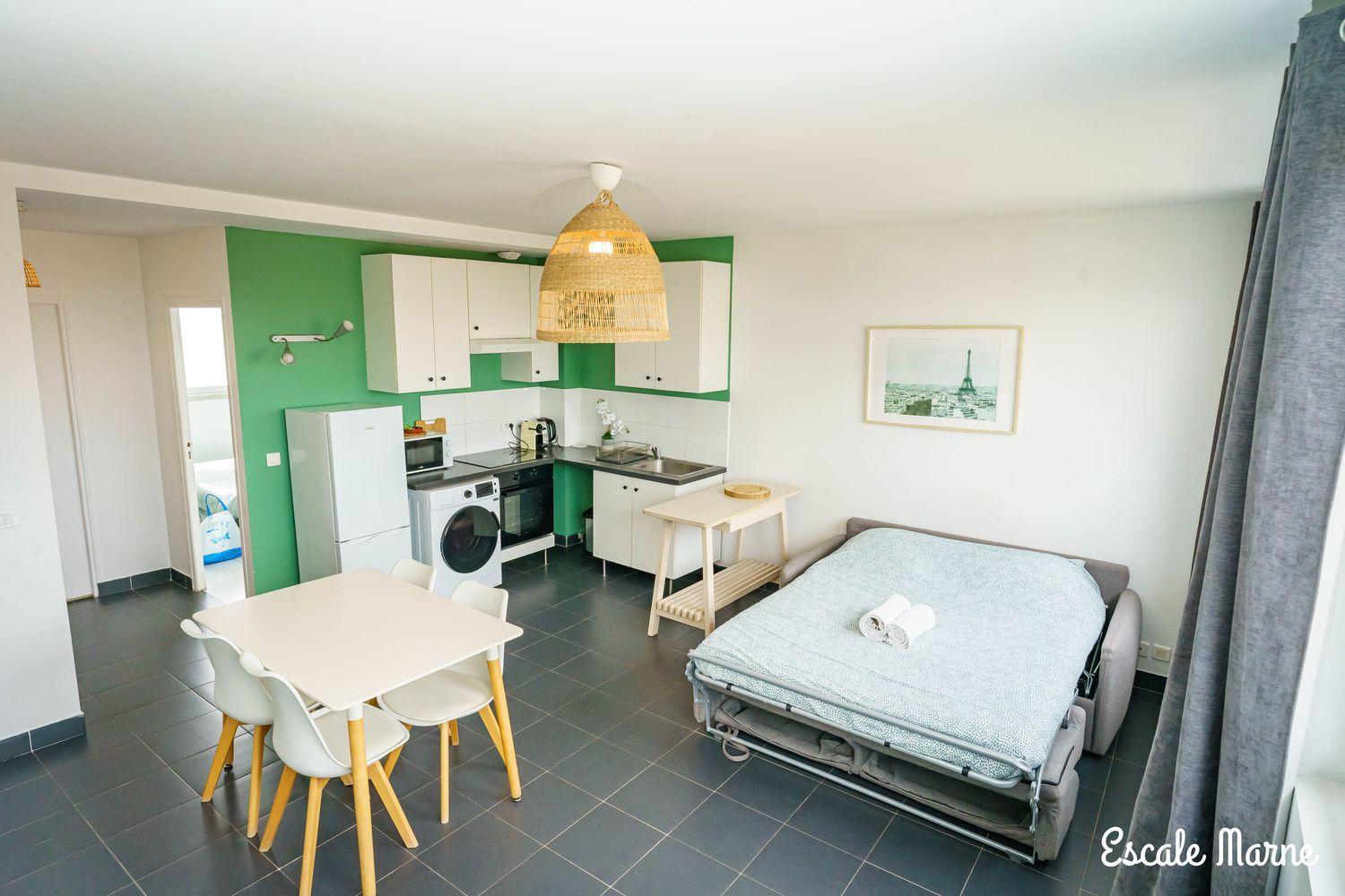 Escale-Marne Fr - 202 - Free Parking - Free Luggage Storage - All Equipped - Linen Included - Washing Machine - 10Mn Walk Metro 8 - Rer A - Panoramic View - From 1 To 14 Guests 迈松阿尔福 外观 照片