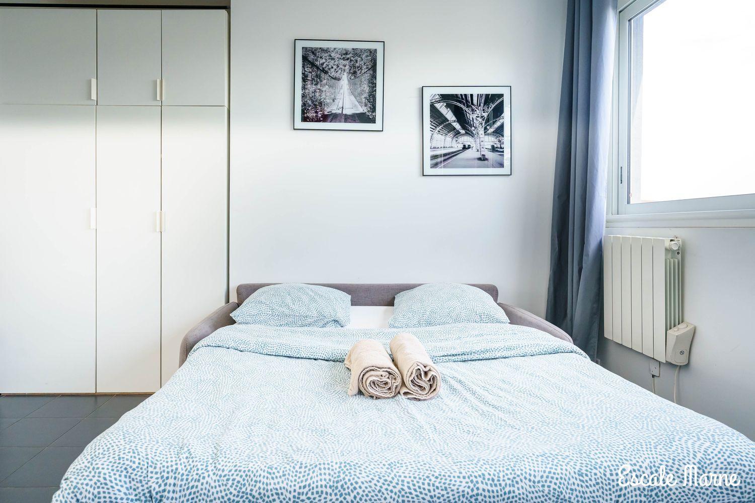 Escale-Marne Fr - 202 - Free Parking - Free Luggage Storage - All Equipped - Linen Included - Washing Machine - 10Mn Walk Metro 8 - Rer A - Panoramic View - From 1 To 14 Guests 迈松阿尔福 客房 照片