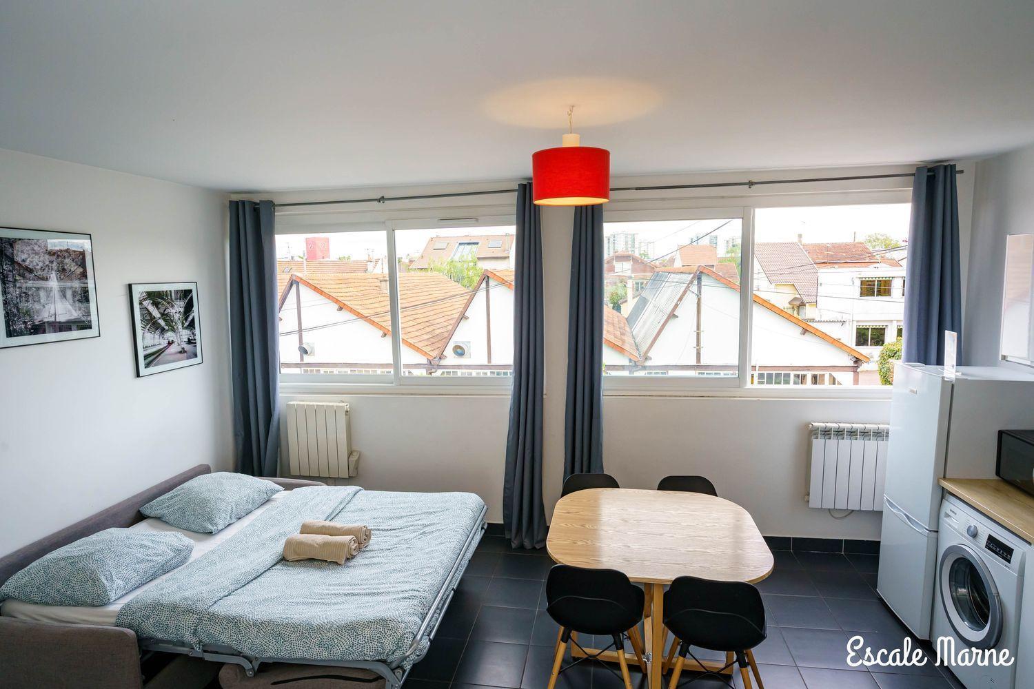 Escale-Marne Fr - 202 - Free Parking - Free Luggage Storage - All Equipped - Linen Included - Washing Machine - 10Mn Walk Metro 8 - Rer A - Panoramic View - From 1 To 14 Guests 迈松阿尔福 客房 照片
