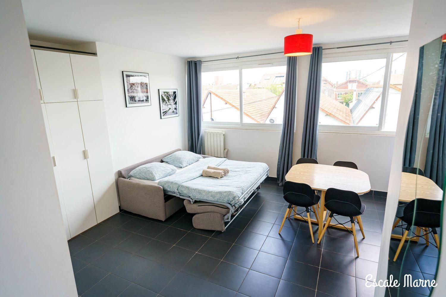 Escale-Marne Fr - 202 - Free Parking - Free Luggage Storage - All Equipped - Linen Included - Washing Machine - 10Mn Walk Metro 8 - Rer A - Panoramic View - From 1 To 14 Guests 迈松阿尔福 客房 照片